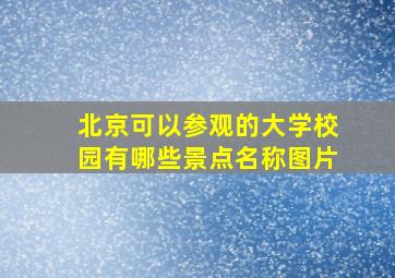 北京可以参观的大学校园有哪些景点名称图片