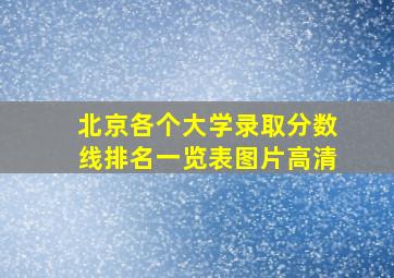 北京各个大学录取分数线排名一览表图片高清