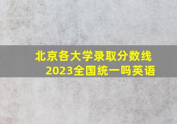 北京各大学录取分数线2023全国统一吗英语