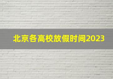 北京各高校放假时间2023