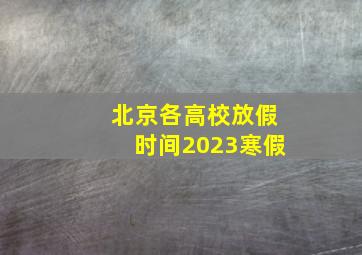 北京各高校放假时间2023寒假