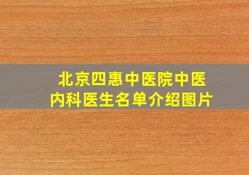 北京四惠中医院中医内科医生名单介绍图片