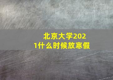 北京大学2021什么时候放寒假