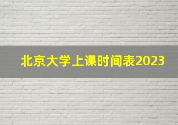 北京大学上课时间表2023