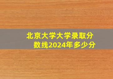 北京大学大学录取分数线2024年多少分