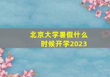 北京大学暑假什么时候开学2023