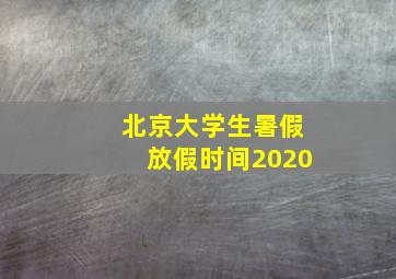 北京大学生暑假放假时间2020