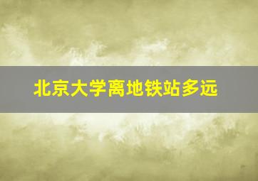 北京大学离地铁站多远