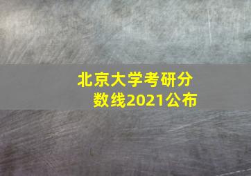 北京大学考研分数线2021公布