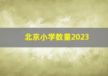 北京小学数量2023