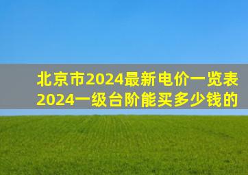 北京市2024最新电价一览表2024一级台阶能买多少钱的