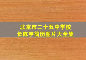 北京市二十五中学校长陈宇简历图片大全集