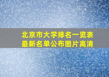 北京市大学排名一览表最新名单公布图片高清