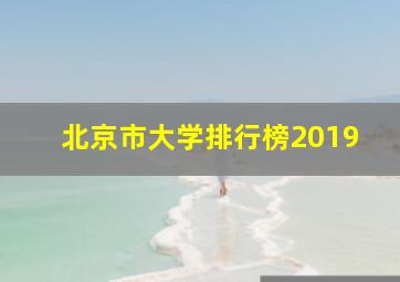 北京市大学排行榜2019