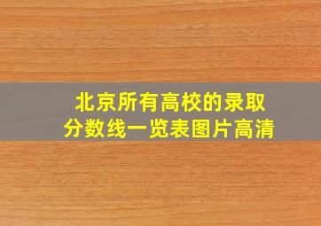 北京所有高校的录取分数线一览表图片高清