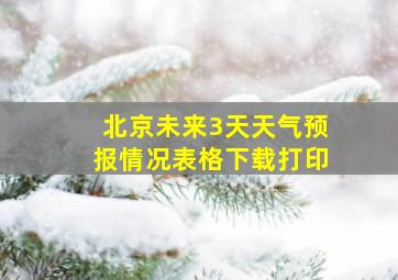 北京未来3天天气预报情况表格下载打印