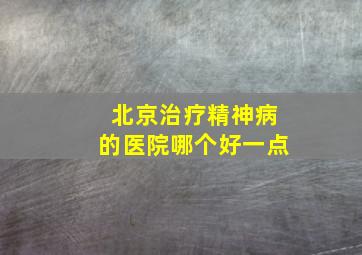 北京治疗精神病的医院哪个好一点