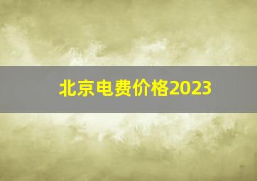 北京电费价格2023