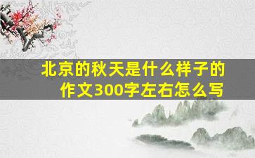 北京的秋天是什么样子的作文300字左右怎么写