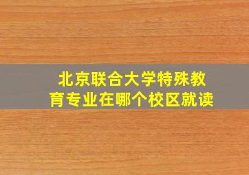 北京联合大学特殊教育专业在哪个校区就读