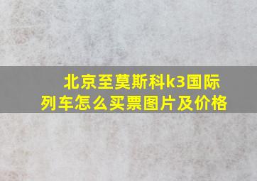 北京至莫斯科k3国际列车怎么买票图片及价格