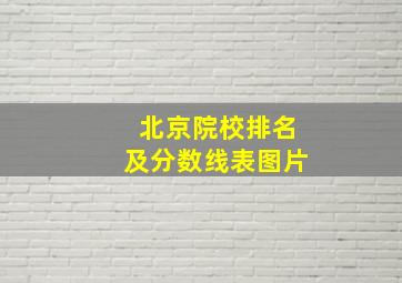 北京院校排名及分数线表图片