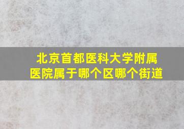 北京首都医科大学附属医院属于哪个区哪个街道