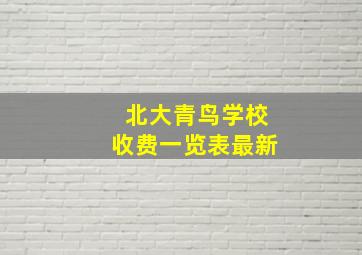 北大青鸟学校收费一览表最新