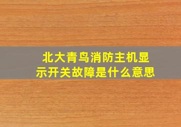 北大青鸟消防主机显示开关故障是什么意思