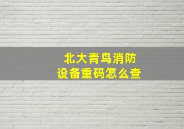 北大青鸟消防设备重码怎么查