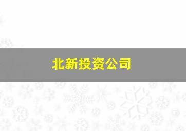 北新投资公司