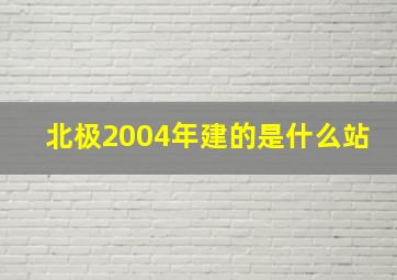 北极2004年建的是什么站