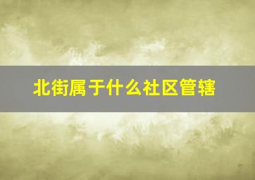 北街属于什么社区管辖