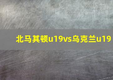 北马其顿u19vs乌克兰u19