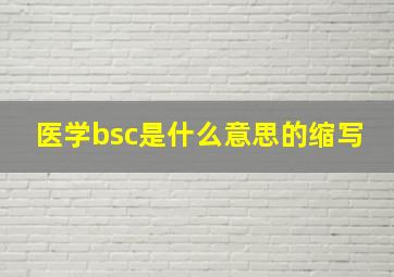 医学bsc是什么意思的缩写