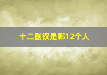 十二副钗是哪12个人