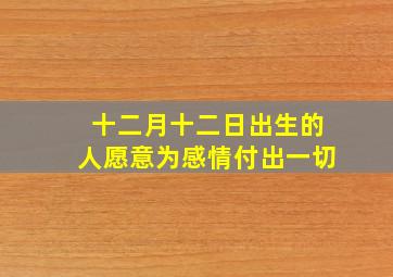 十二月十二日出生的人愿意为感情付出一切