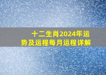 十二生肖2024年运势及运程每月运程详解