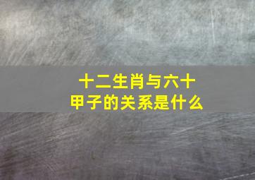 十二生肖与六十甲子的关系是什么