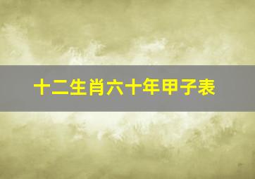 十二生肖六十年甲子表