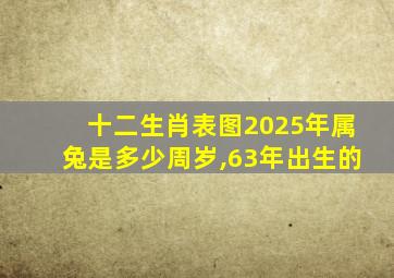 十二生肖表图2025年属兔是多少周岁,63年出生的