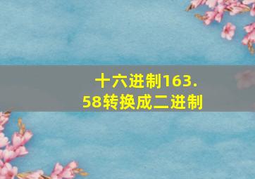 十六进制163.58转换成二进制