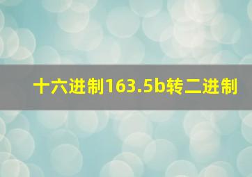 十六进制163.5b转二进制