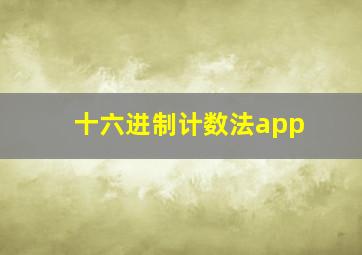 十六进制计数法app