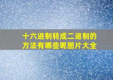 十六进制转成二进制的方法有哪些呢图片大全