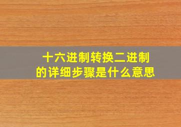 十六进制转换二进制的详细步骤是什么意思