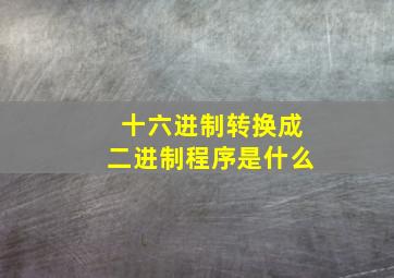 十六进制转换成二进制程序是什么