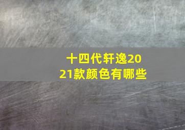 十四代轩逸2021款颜色有哪些