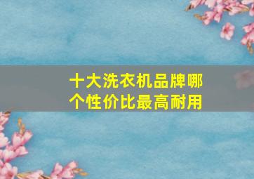 十大洗衣机品牌哪个性价比最高耐用