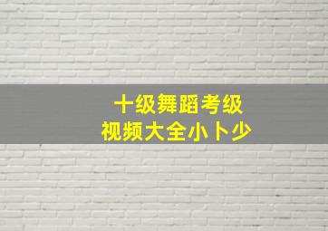 十级舞蹈考级视频大全小卜少